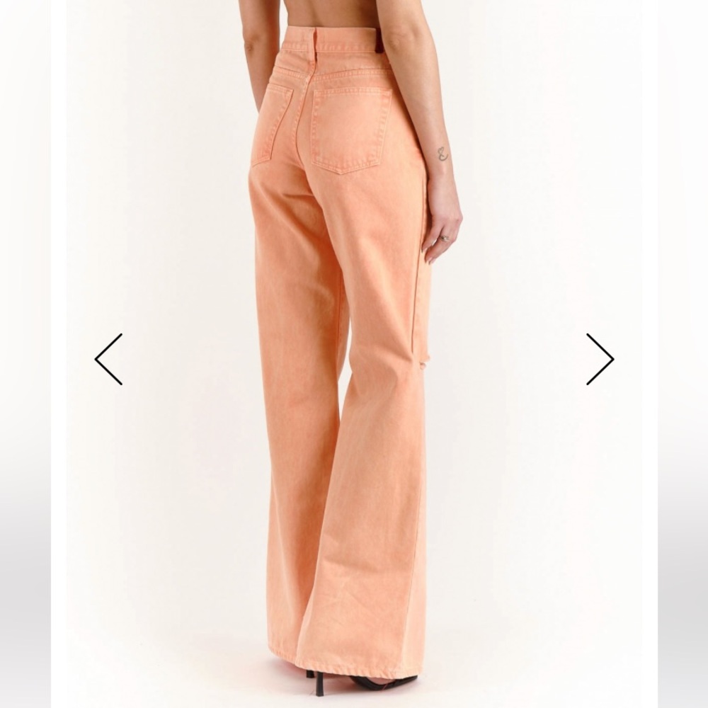 BDG Urban Outfitters wide leg puddle jeans high rise peachy pink size 28 New